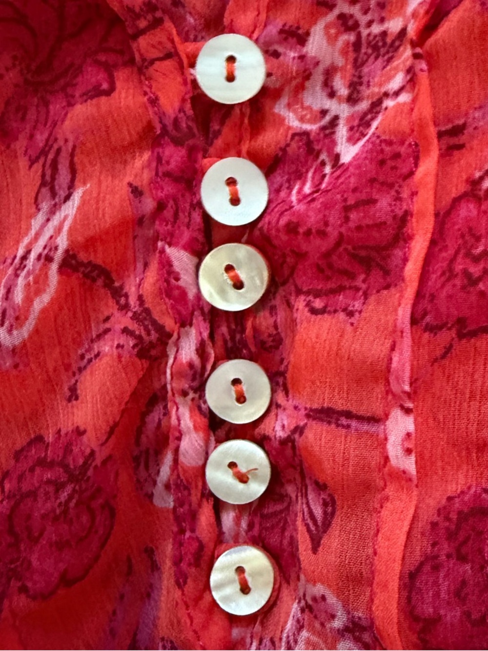 Free People Coral Floral Sheer Tiered Maxi Dress - Picture 5 of 16